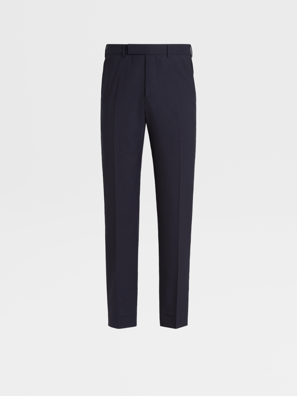 Navy Blue High Performance™ Wool Flat Front Trousers